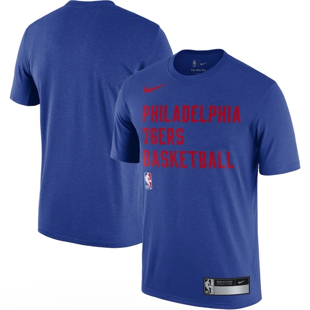 Youth Size L Nike Royal Philadelphia 76ers Sideline Legend Performance T-Shirt